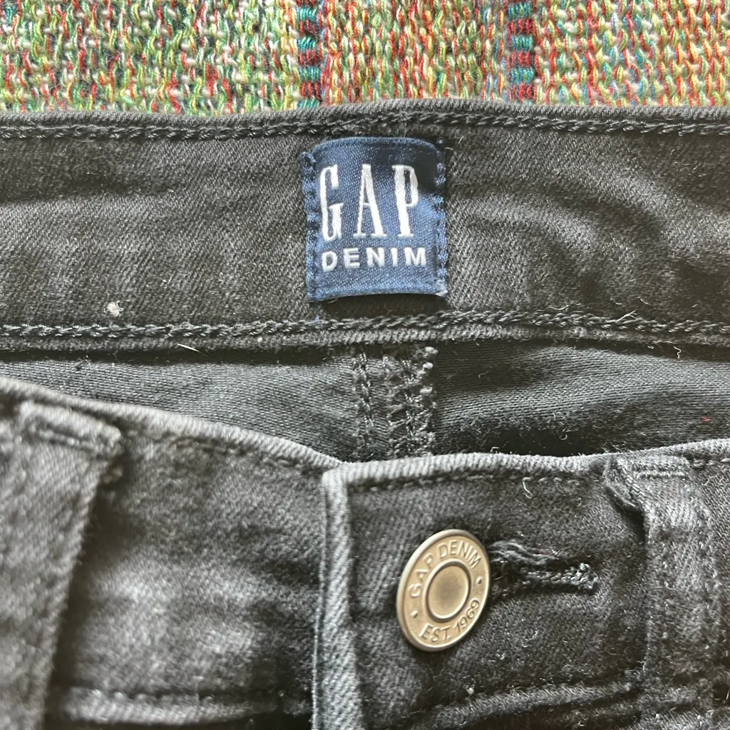 GAP Vintage Y2K Black Skinny Jeans SZ 4 Straight Leg Dark Wash Bootcut High-Rise - Image 10