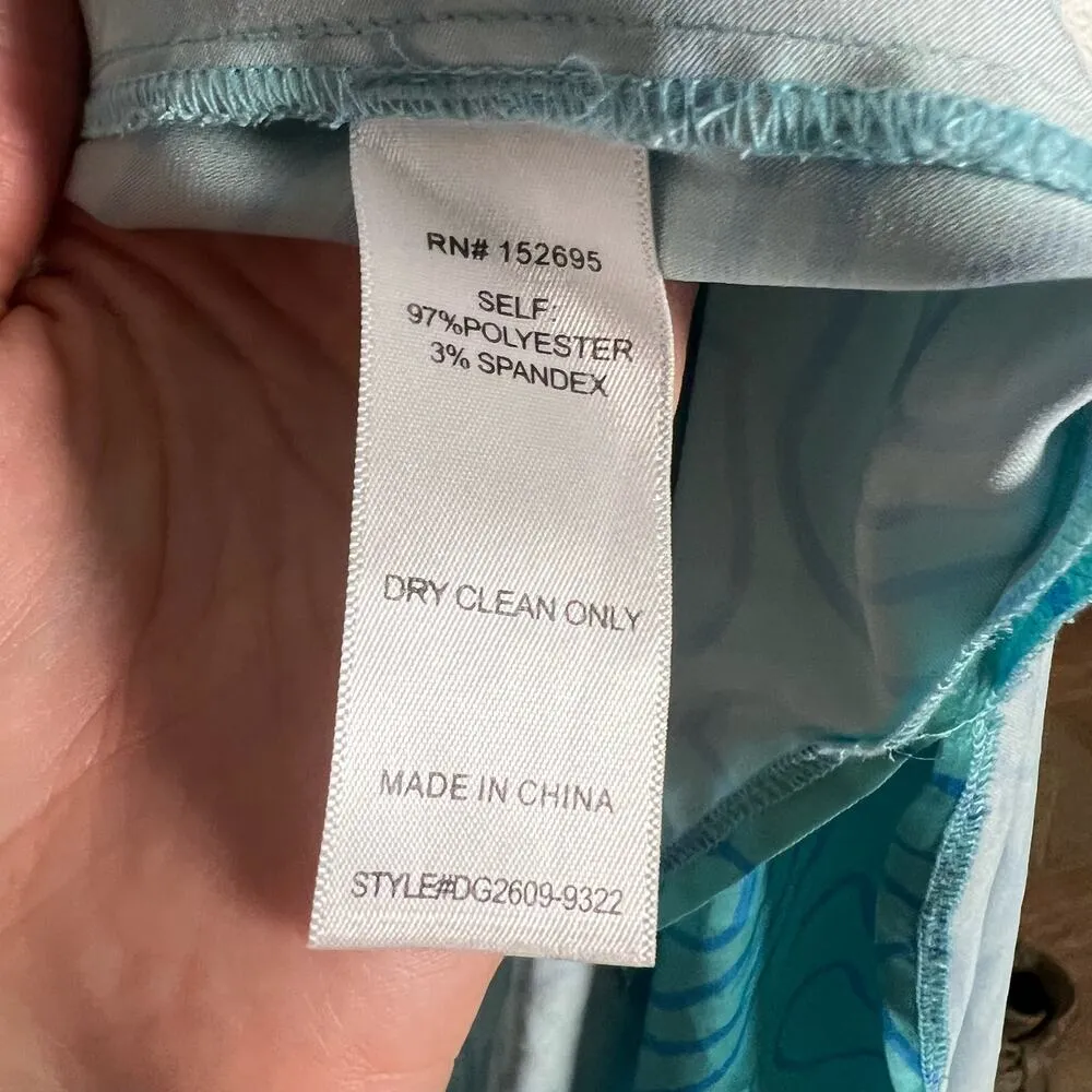 Slate & Willow Aqua Blue Printed Cowl Neck Slip Midi Dress Size Medium - Image 11