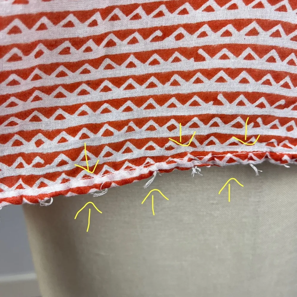 Roller Rabbit Orange Pattern Popover Blouse - Image 5