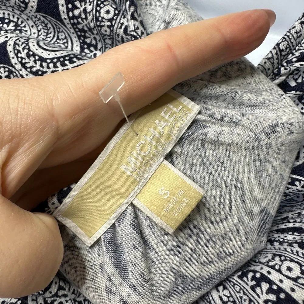 MICHAEL Michael Kors Blue Paisley Blouse Small - Image 4