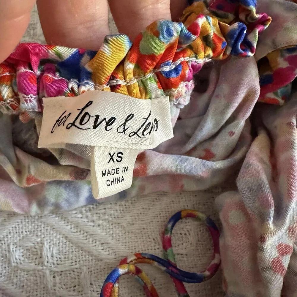 For Love and Lemons Sasha Crop Top Pink Blue Yellow Floral - Image 10