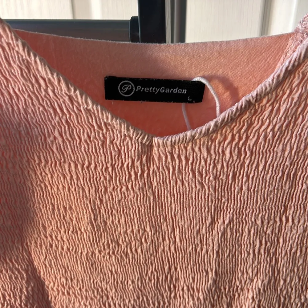 Pink long, flowy dress. Size L - Image 3