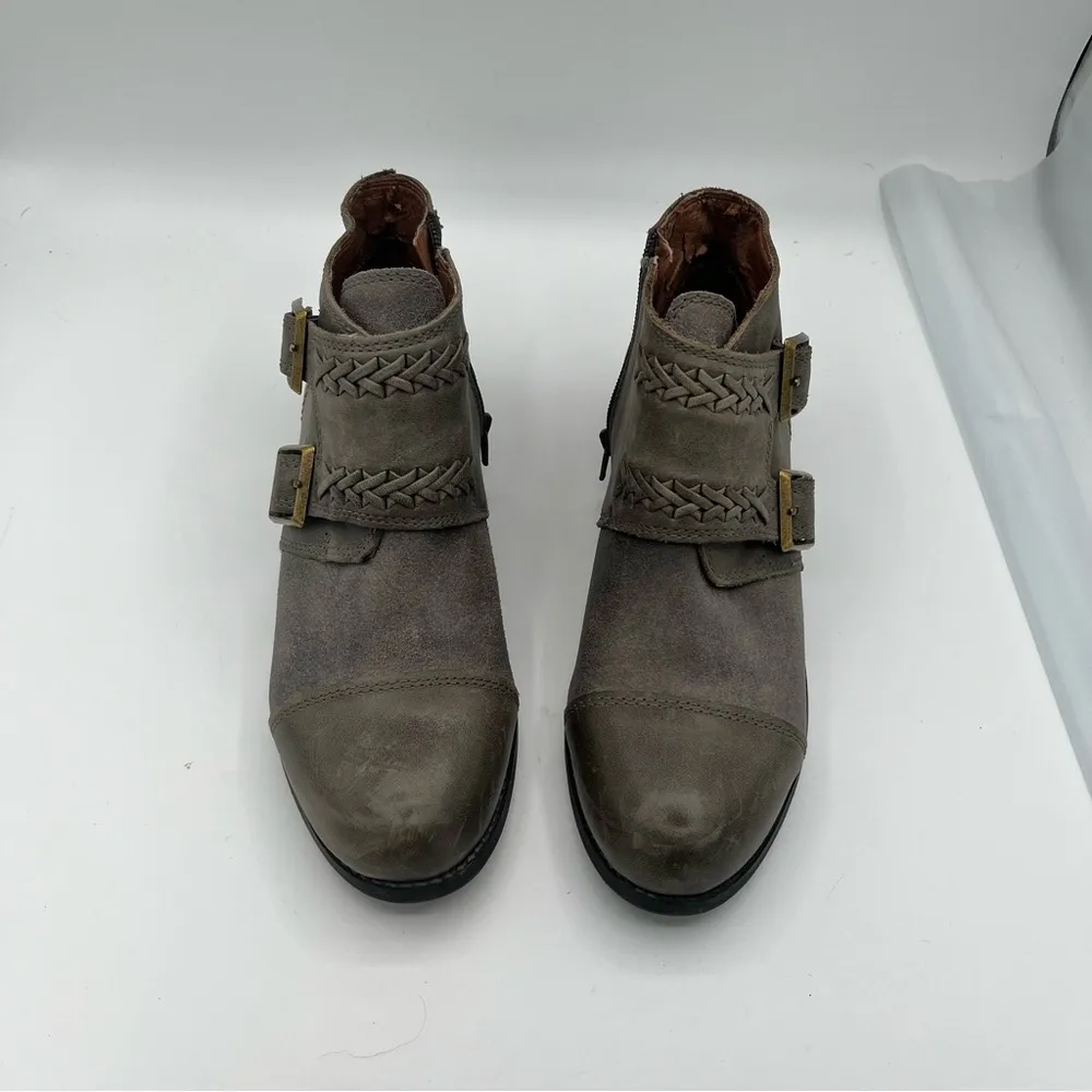 Lucky Brand Gray Ankle Booties with Braided Straps - Image 3