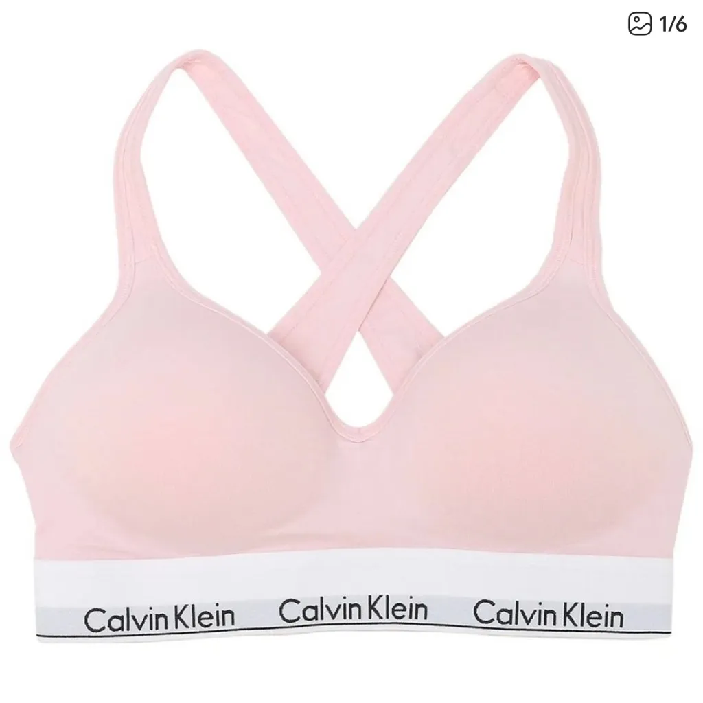 Calvin Klein Pink Modern Cotton Molded Padded
Bralette Size small NWT - Image 5