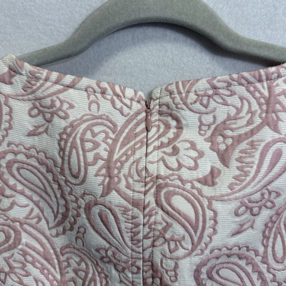 Victoria Beckham x Target Blush Paisley Jacquard Sleeveless Shift Mini Dress XS - Image 10