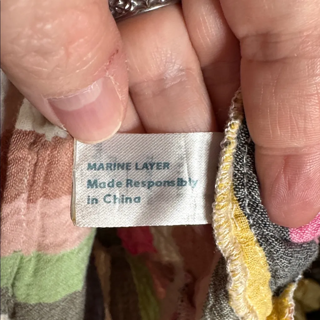 Marine Layer Shirley Stripe Off Shoulder Cotton Minidress Bold Multi Sz Medium - Image 12