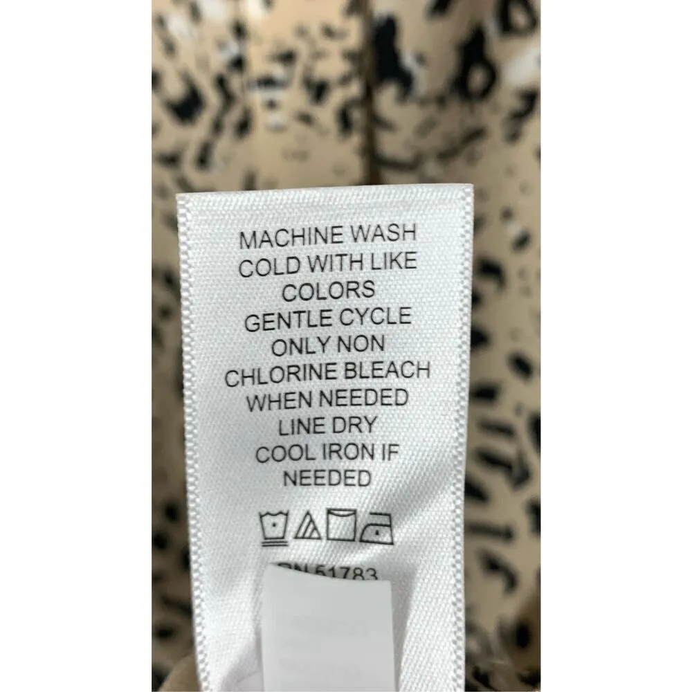 Maurices Womens Animal Print Long Sleeve Button Down Shirt Tan And Black Size 3X - Image 5