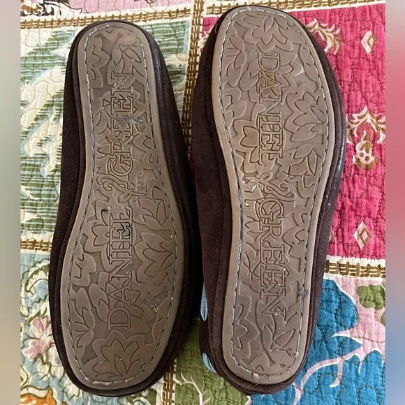 DANIEL GREEN Brown Suede Moccasins‎ Blue Ribbon Hard Sole Slipper Size 8 - Image 7