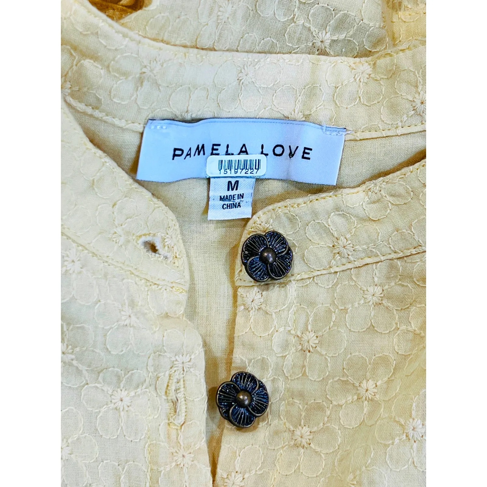 Pamela Love x RTR (Rent The Runway) Yellow Eyelet Dress Women's Size M Cottage Size M - Image 6