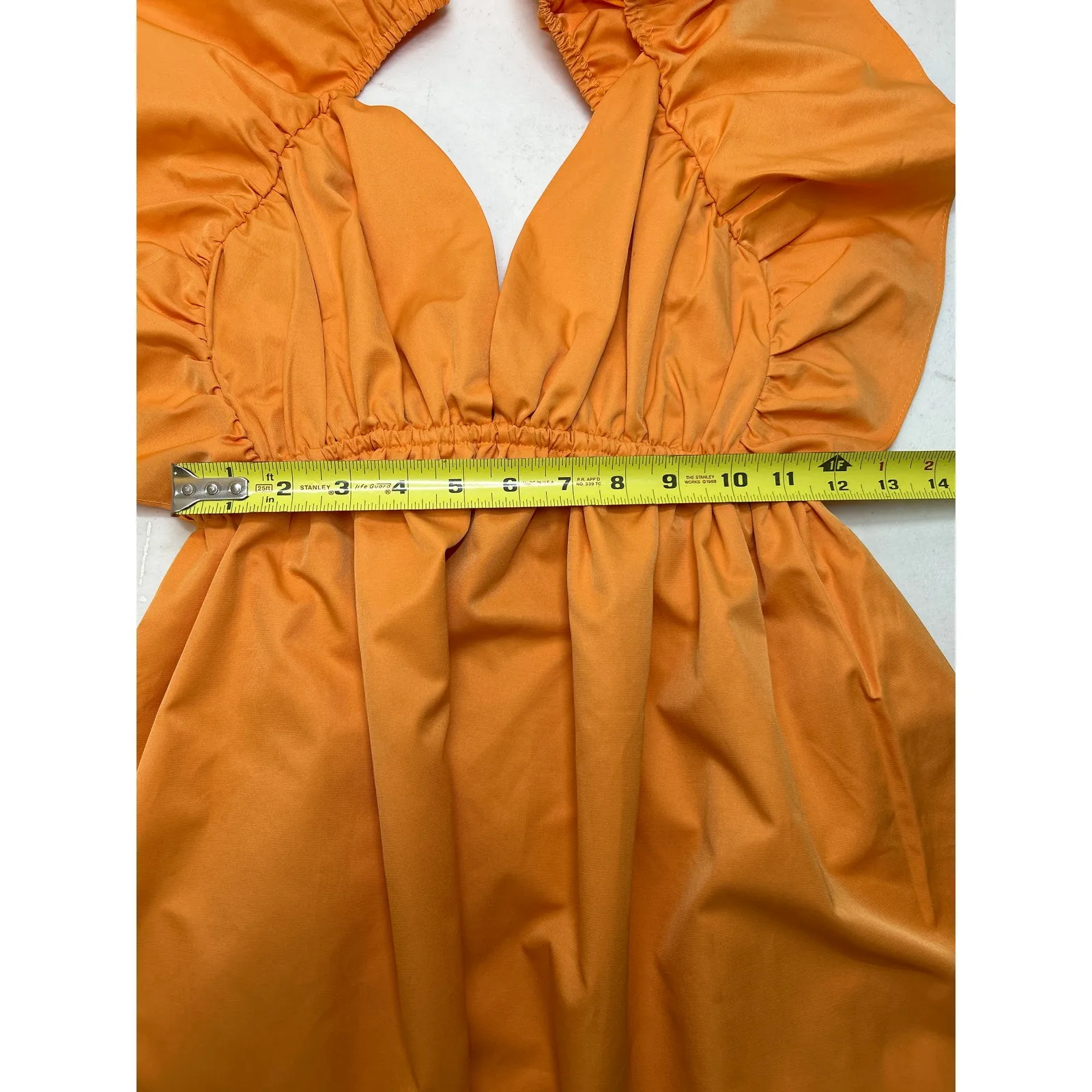 FORE Carolyn Statement Flutter Sleeve Mini Dress in Orange Size S - Image 5