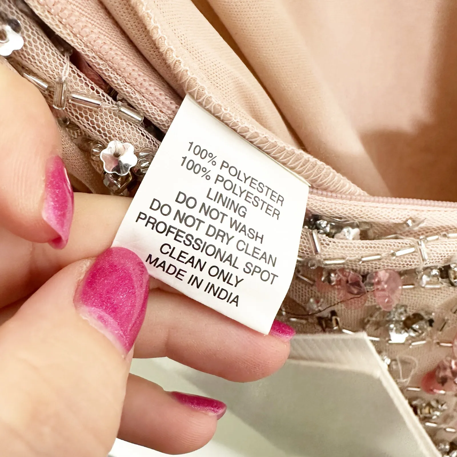 Mac Duggal 10780 Peach Pink Beaded Fitted Column Cocktail Length Gown 4 NEW - Image 10