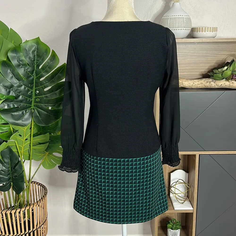 Moma • long sheer sleeve printed dress - Image 2