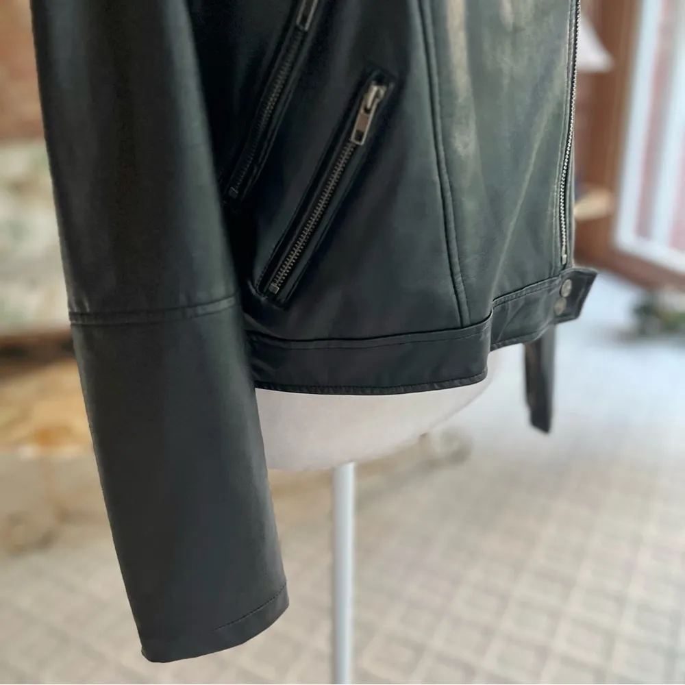 Lysse Moto Jacket Black Faux Leather S Edgy Gorpcore Streetwear Chic Night Out - Image 13