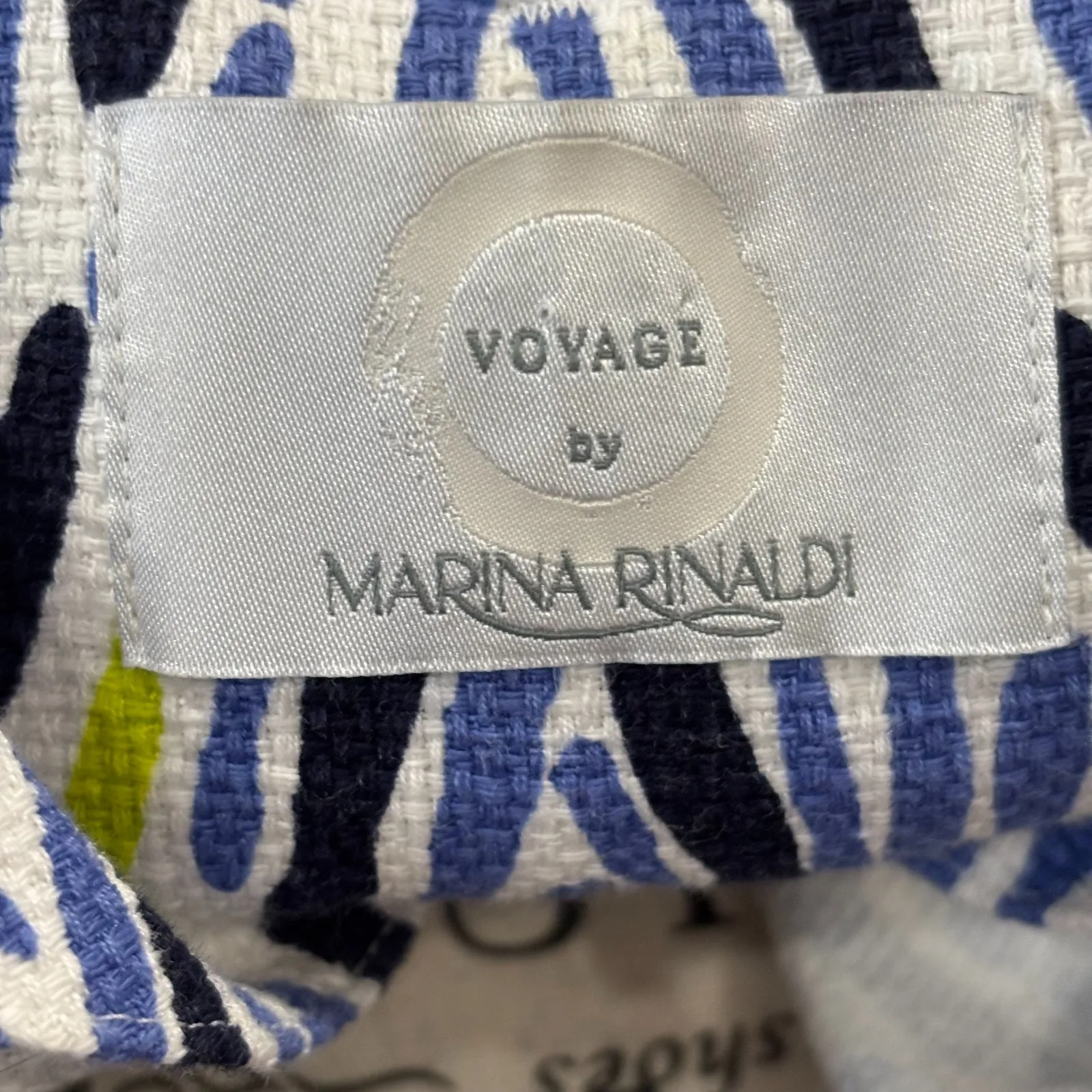 Marina Rinaldi Size 18 (27) Multicolor 100% Cotton Canvas Mid Length Jacket - Image 3