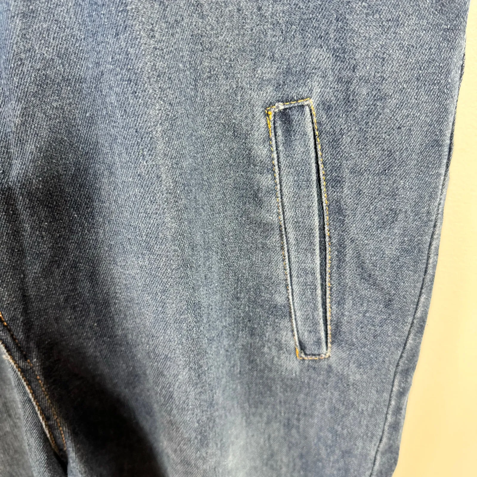 Women Denim Overalls Cottagecore Boho Barrel XL Floral Embroidery Relaxed Fit Blue - Image 5