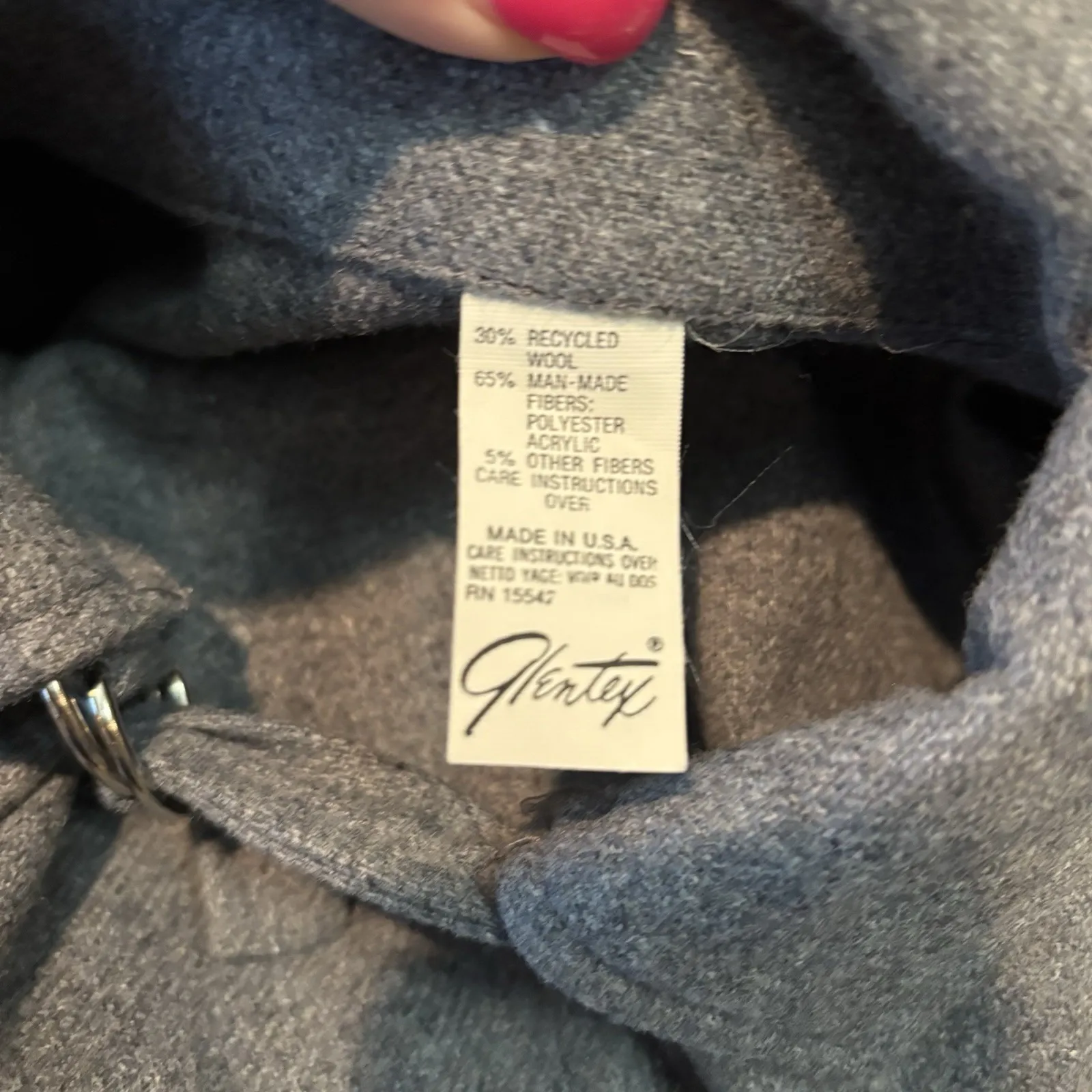 Vintage Glentex Women's OSFM Gray Acrylic/ Wool Shawl Cape Poncho‎ Collared Size undefined - Image 5