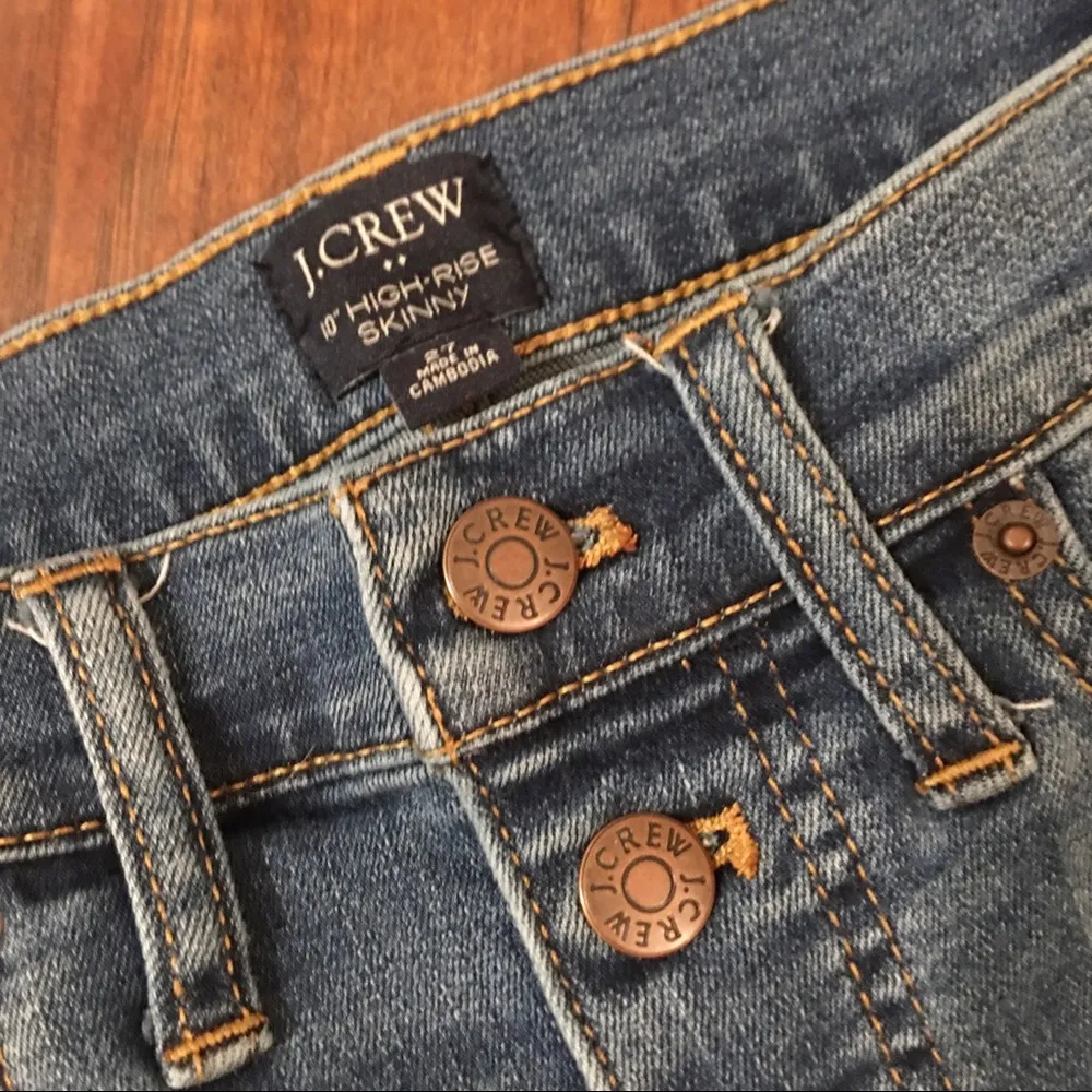 J. CREW Women’s 10” High Rise Skinny Jeans Size 27 Medium Wash - Image 7