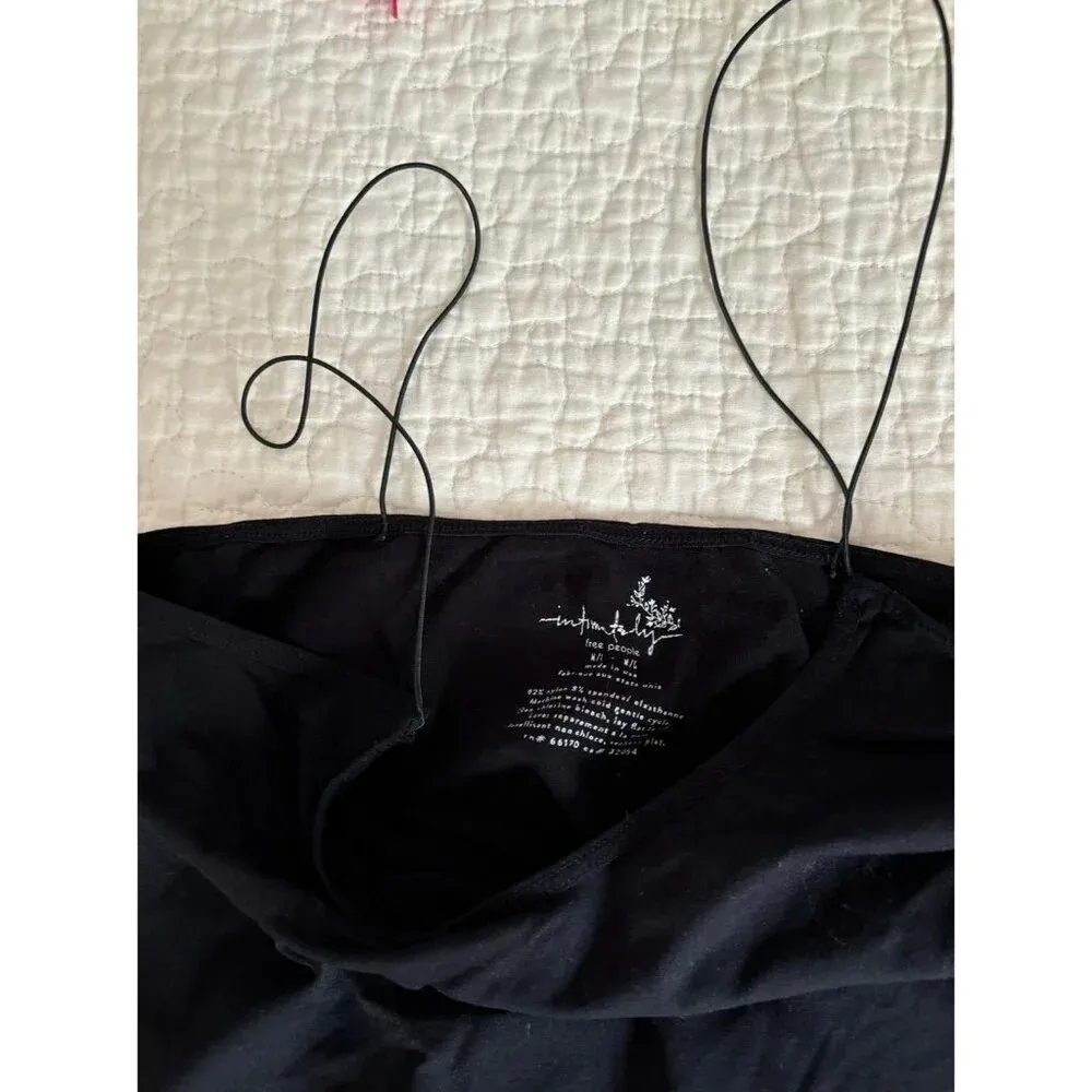 Free People Intimates Black Cropped Tank M/L - Image 2