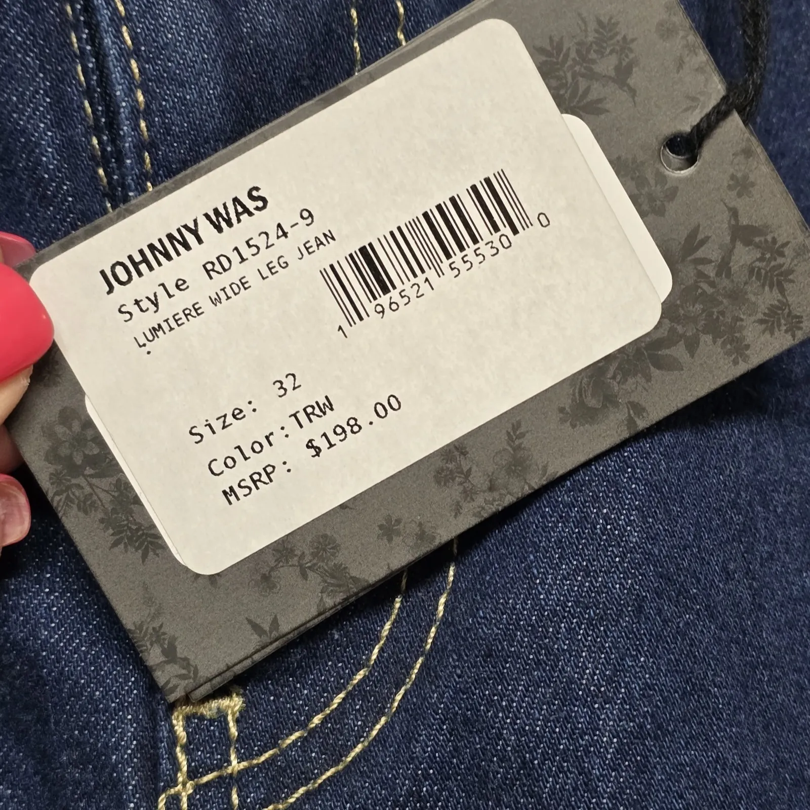 Johnny‎ Was Sasson Lumiere Wide Leg Jeans Size 32 TRW Dark Wash Denim NWT $198 - Image 10