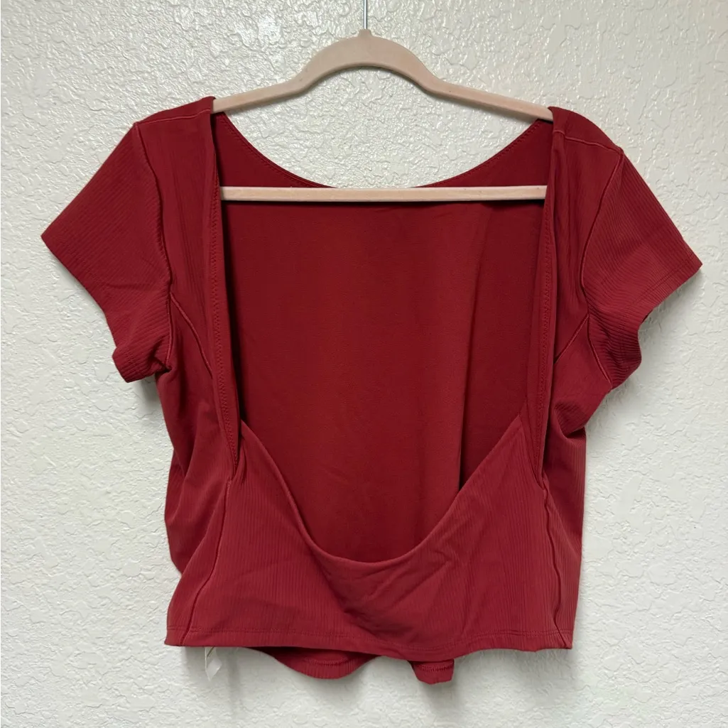 NWT OFFLINE By Aerie Real Me XTRA Rib Open Back T-Shirt Size XXL - Image 6