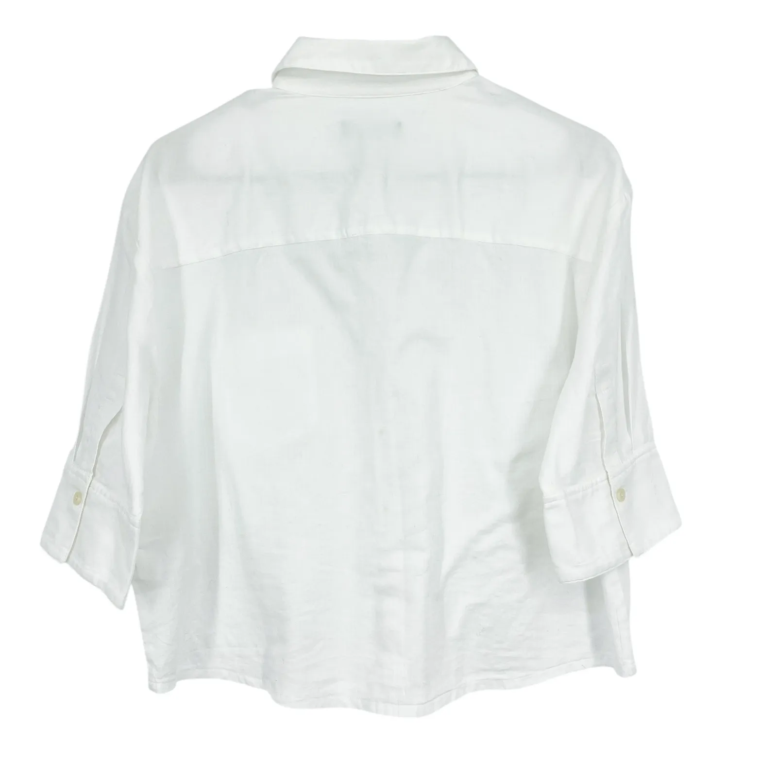 J.Crew Herringbone Twill Button-up Shirt White Sz 10 NWT Minimalist Quiet Luxury - Image 6