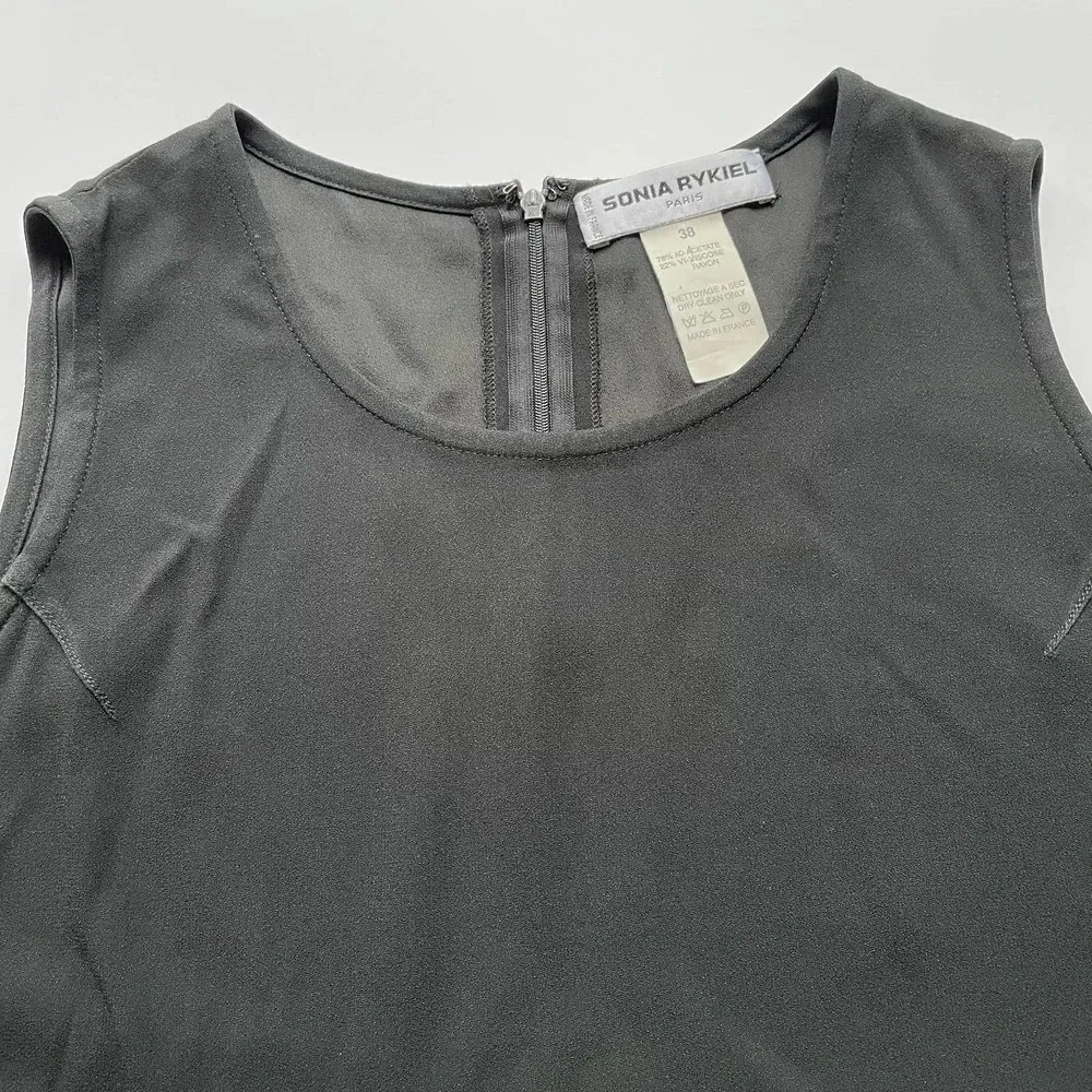 Sonia Rykiel Paris Vintage Crop Top Black Sleeveless Size 38 - Image 3