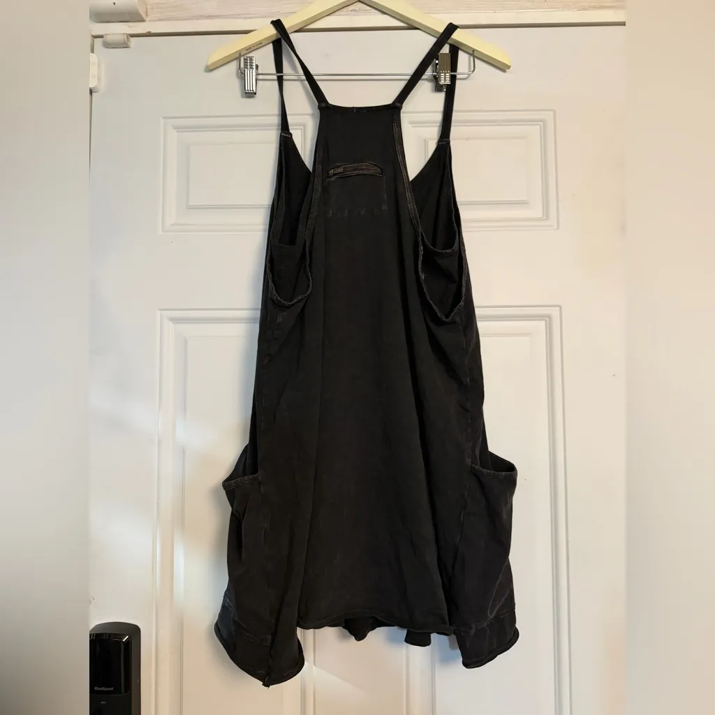 Free People Movement Hot Shot Tank Top Mini Dress Romper Mineral Black L / XL Size L - Image 3