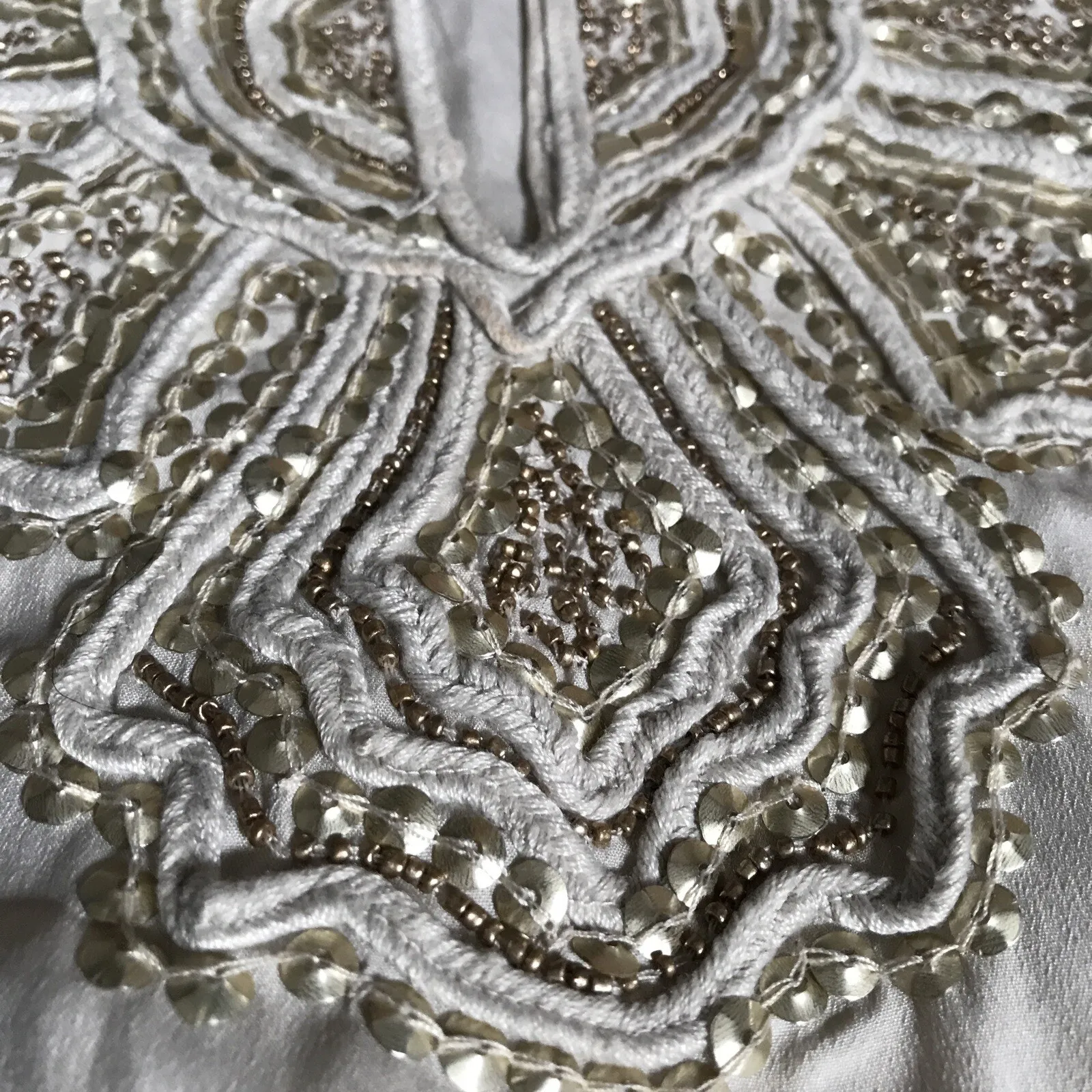 Forever 21 Contemporary Dress Short Length Large Cream/Gold NWT - Image 4