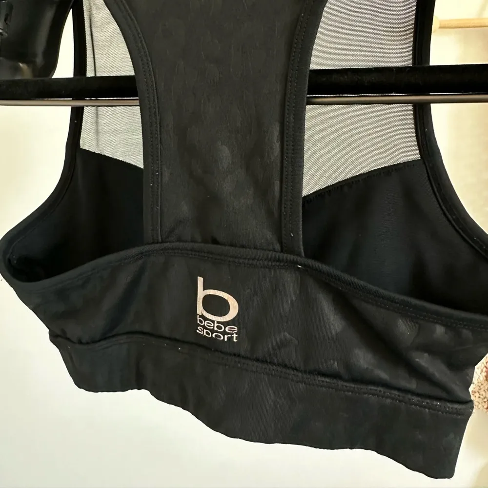 Bebe Sport, black mesh animal print sports bra / Size XS - Image 5