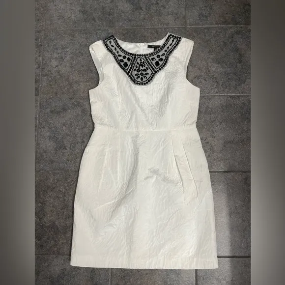 💛BCBG MAXARIA Black & White Mini Dress, Size 12 - Image 2