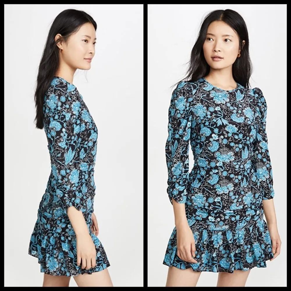 💕TANYA TAYLOR💕 Raven Dress ~ Paisley Floral Blue Print 6 NWOT Drop Waist Silk - Image 5