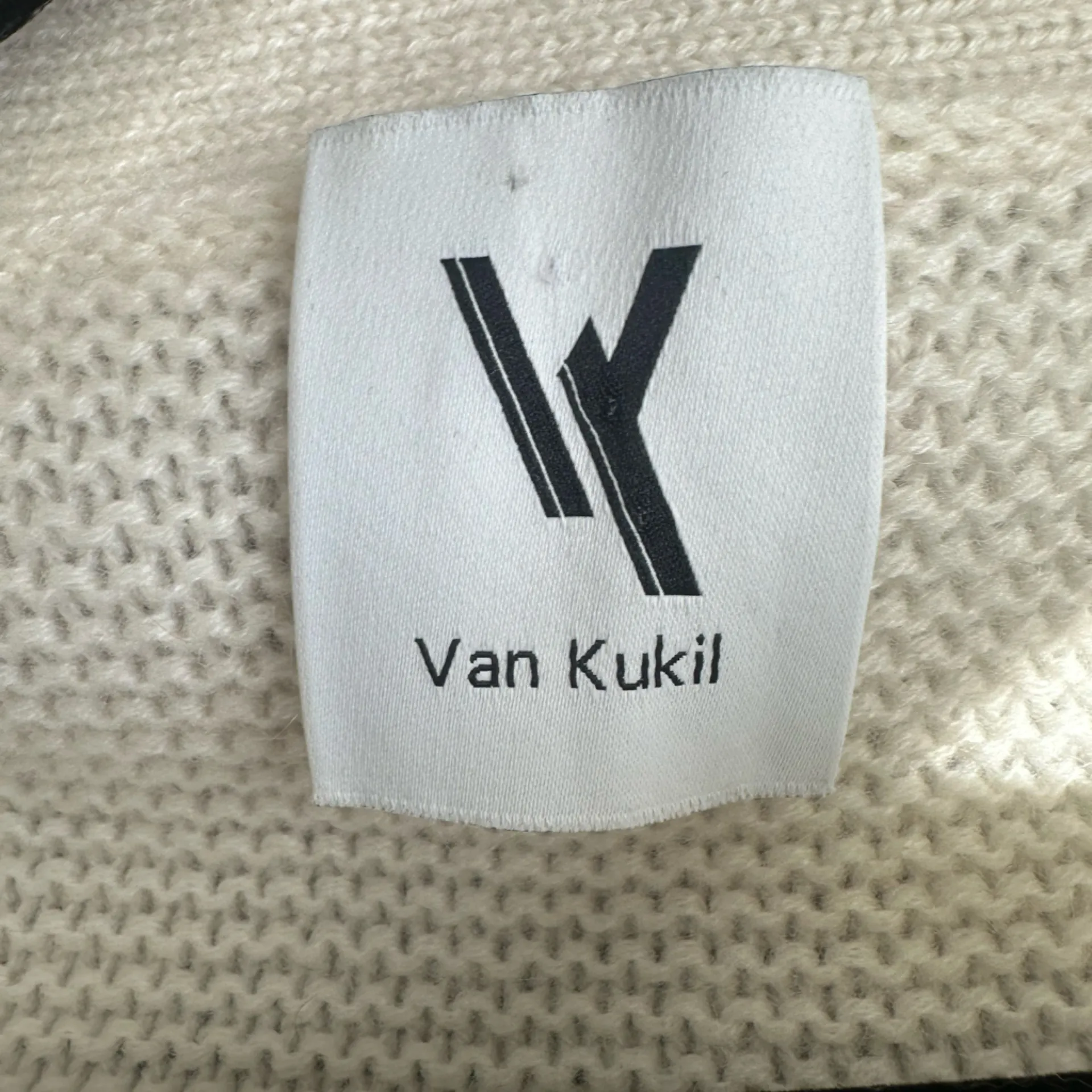 Van Kukil 100% Cashmere Cream Textured Knit Cardigan Sweater Size M Size M - Image 9