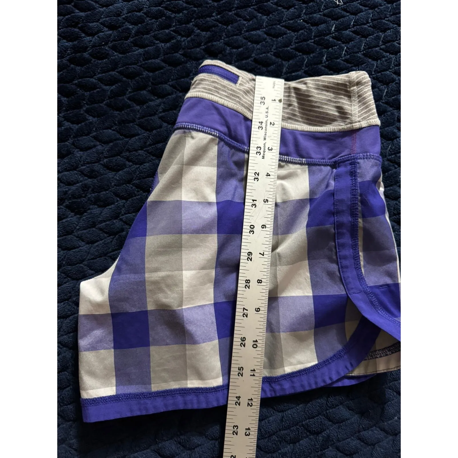 Lululemon‎ Women's Run Speed Shorts Purple Plaid Athletic Shorts Size 6 - Image 9