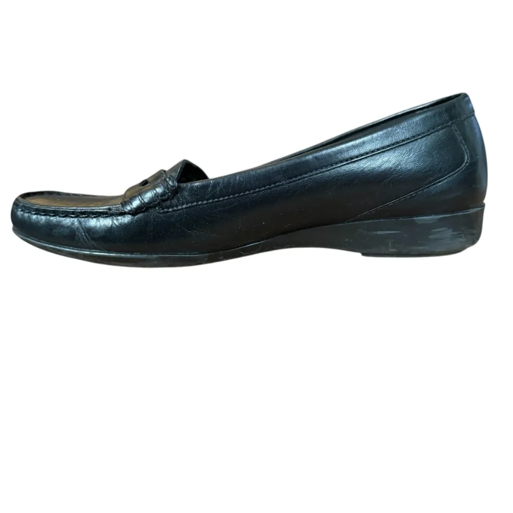Auditions black leather loafer flats women's size 7M - Image 3