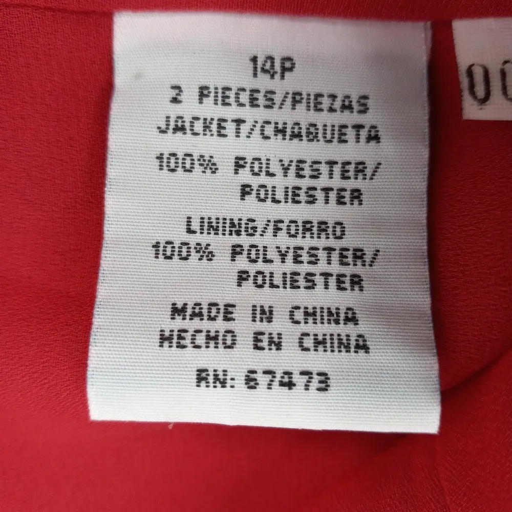 Danny & Nicole 14P Elegant Red Button-Up Pleated Blouse Petite - Image 7