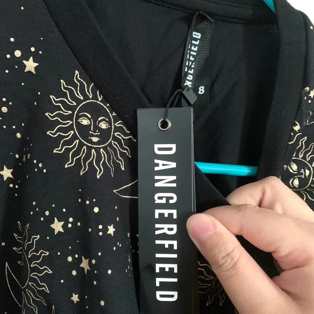 Modcloth Dangerfield A Metallic Mystic Message T-Shirt Dress in Black - Image 7