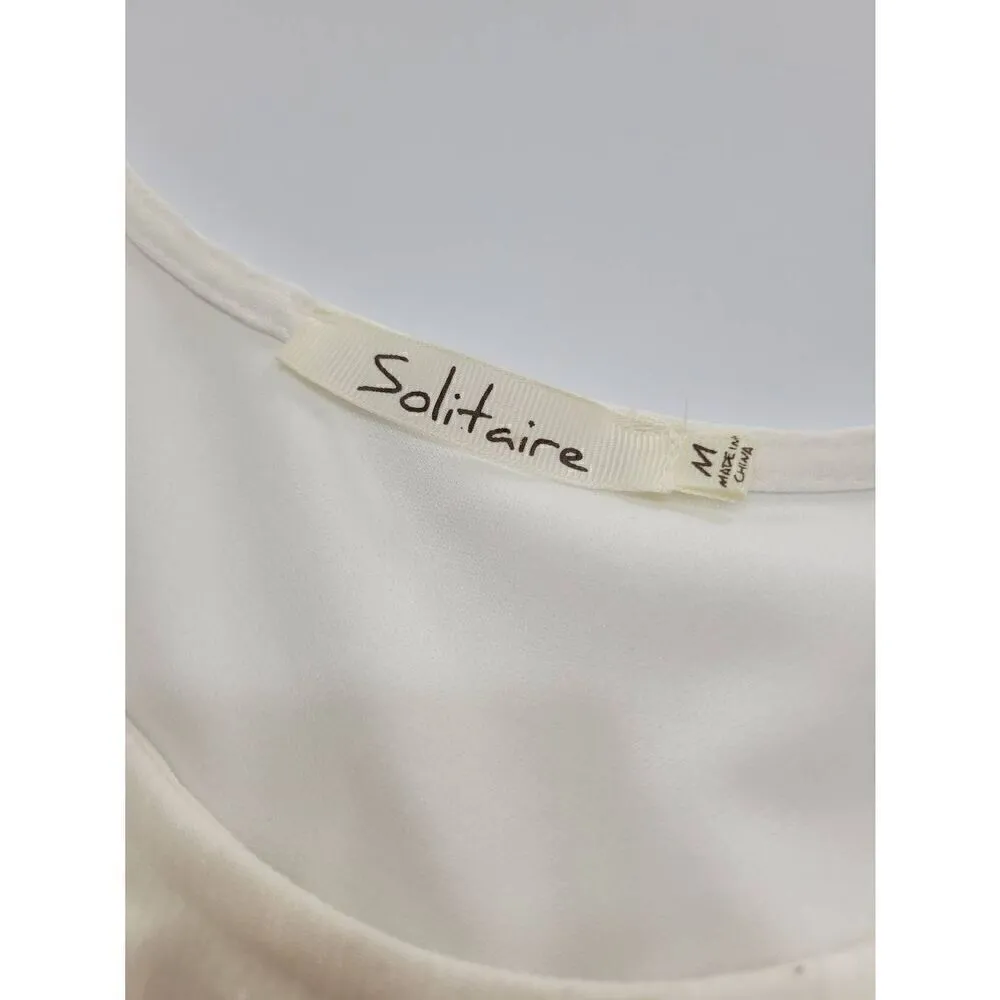 Solitaire Size Medium White Crochet Dress, Fully Lined - Image 5