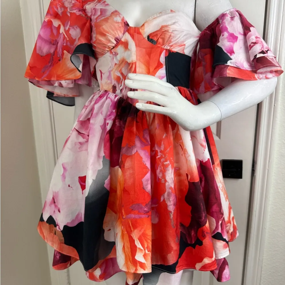 ASOS LUXE ONE SHOULDER COTTON DRESS WITH CORSET DETAIL Size 2. #331 - Image 5