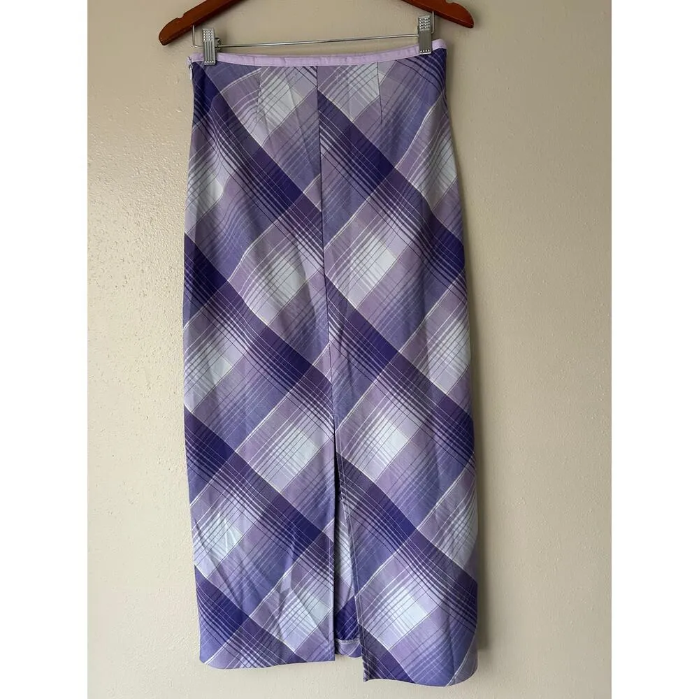 Purple Plaid Maxi Skirt Size Small - Image 8