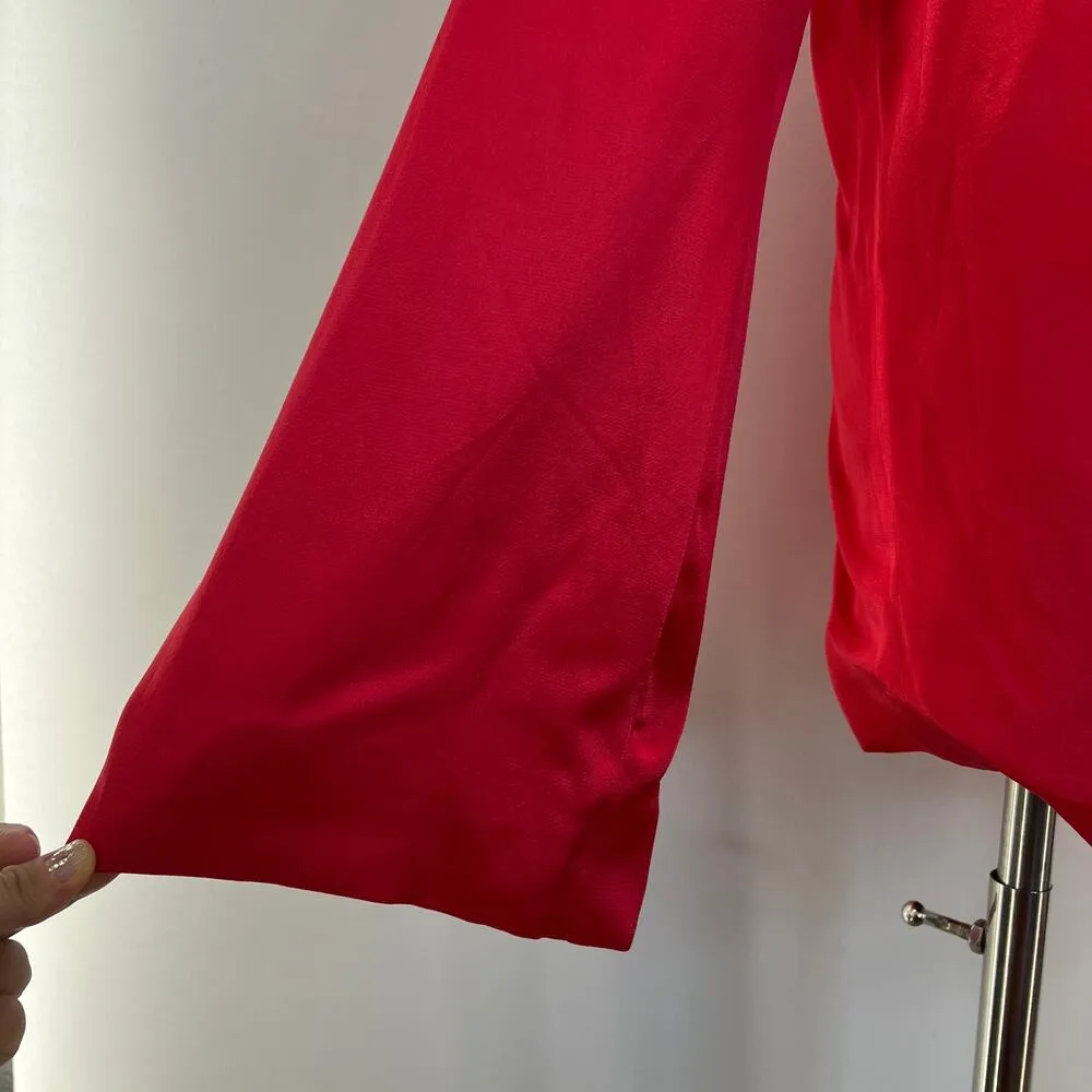 Meshki  Aspyn Satin Blazer Jacket Red - Image 9