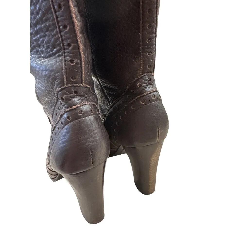 Michael Kors Womens Brown Knee High Leather Riding Boots 10M SKU 7079 - Image 7