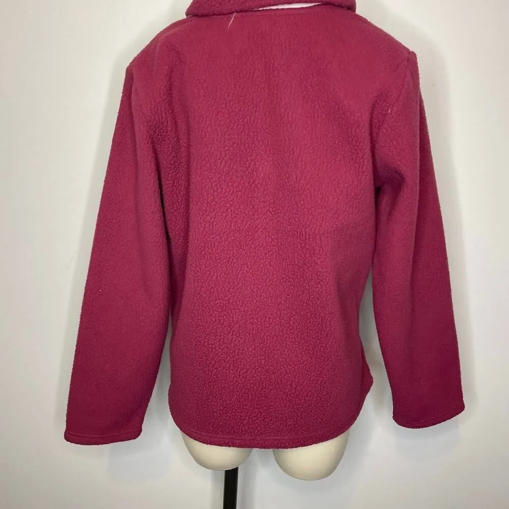 NWT Te Verde Quarter Zip Pullover SMALL Pink White Colorblock Fleece Sweatshirt - Image 4