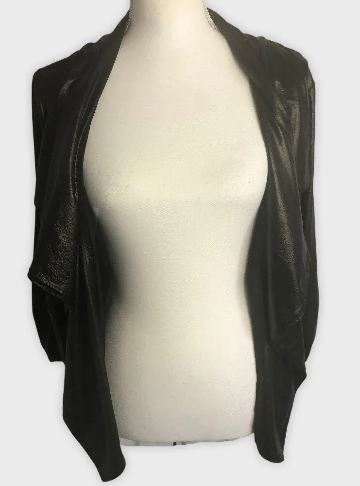 Faux Leather Cardigan - Image 3