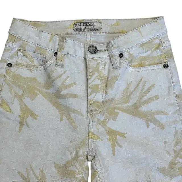 Free People Floral Printed High Rise Skinny Jeans Casual‎ Everyday Style Size 25 - Image 5