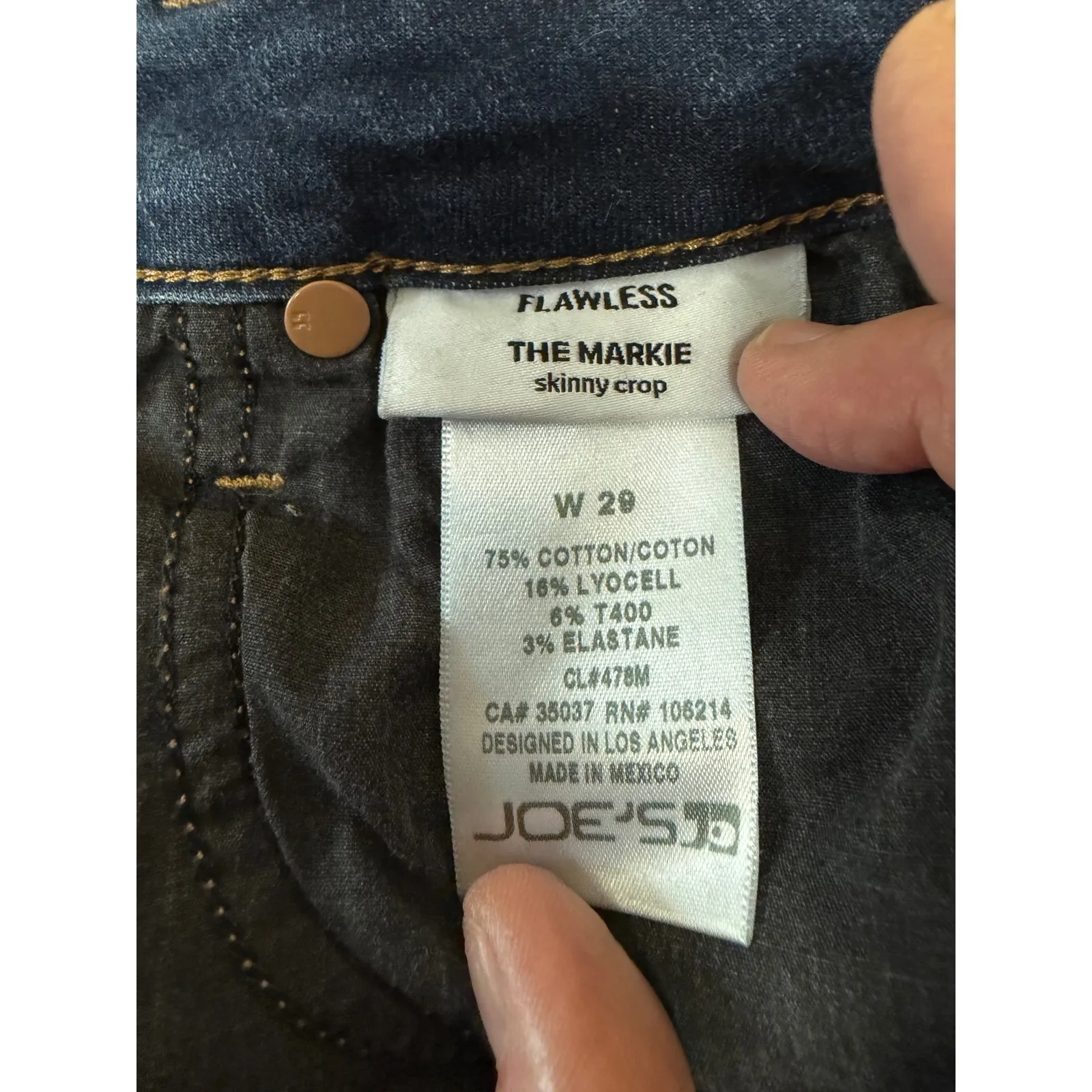 Joes Jeans The Markie Skinny Crop Distressed Hem Dark Wash Women's W29 - Image 4