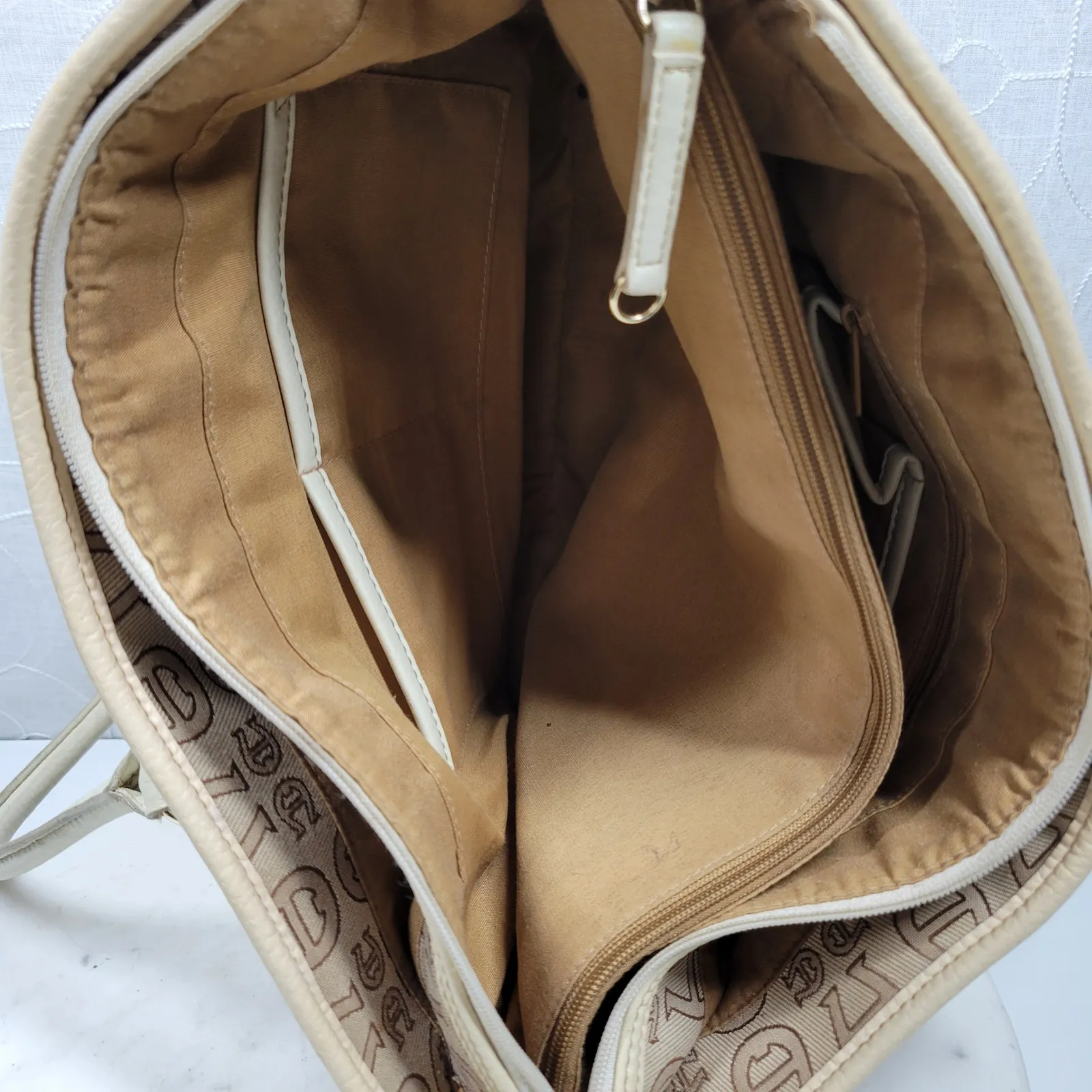 Vintage Etienne Aigner Monogram Logo Tote Shoulder Bag Large Office Pockets - Image 13