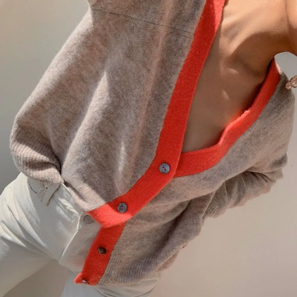 ASTR The Label Constance Cardigan  Hot Pink Taupe - Image 3