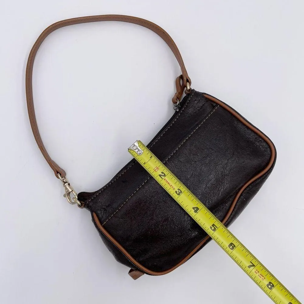 Vintage Nine West Y2K Mini Shoulder Bag Purse Deep Brown Faux Leather Retro 2000 - Image 9