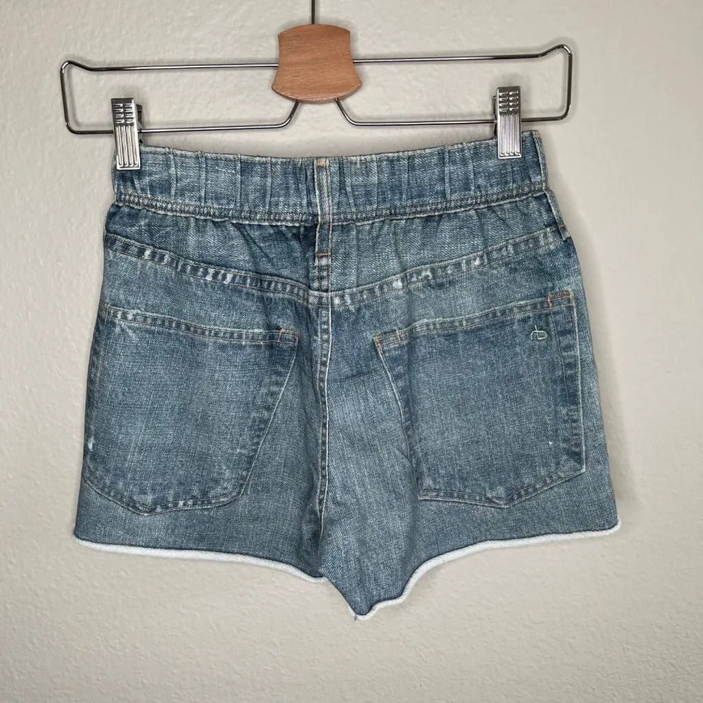 Rag & Bone Womens Miramar Printed Denim pajama terry jean Shorts Size 2XS - Image 8
