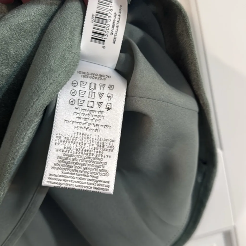 BcbgMaxAzria  Lucy Flare Sage Dusty Green Faux Suede Mini Skirt Small $158 NWT - Image 8